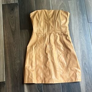 Zara Leather Strapless Mini Dress Size Small
